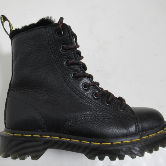 Dr Martens Barton Made In England Shearling Lined Leather Boots Black 5 M / 6 L - Picture 1 of 12